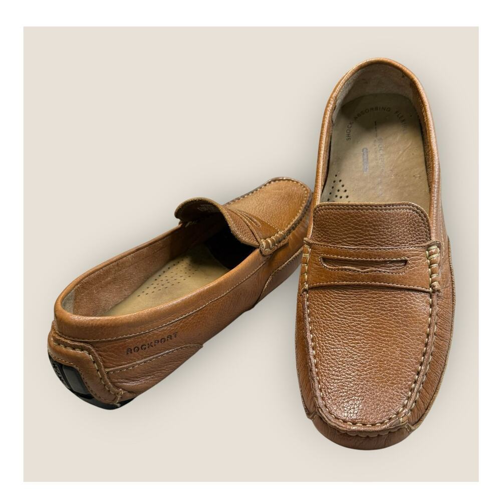 Rockport Walkability Driver Moccasin Penny Loafers Shoes Mens 10M Brown Leather